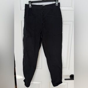 Pistola Tammy High Rise Black Trouser Pants Button Fly Baggy